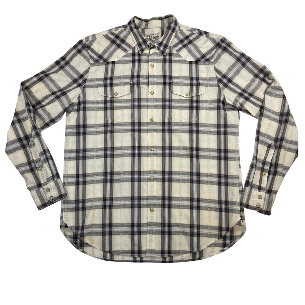 Lucky Brand Collared Long Sleeve Pearl-like Snap Button Western Country Men Sz L
